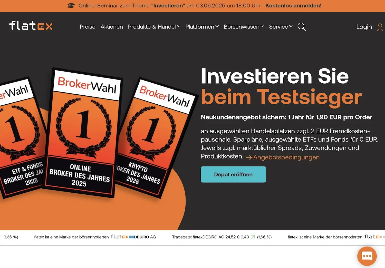 Flatex Startseite