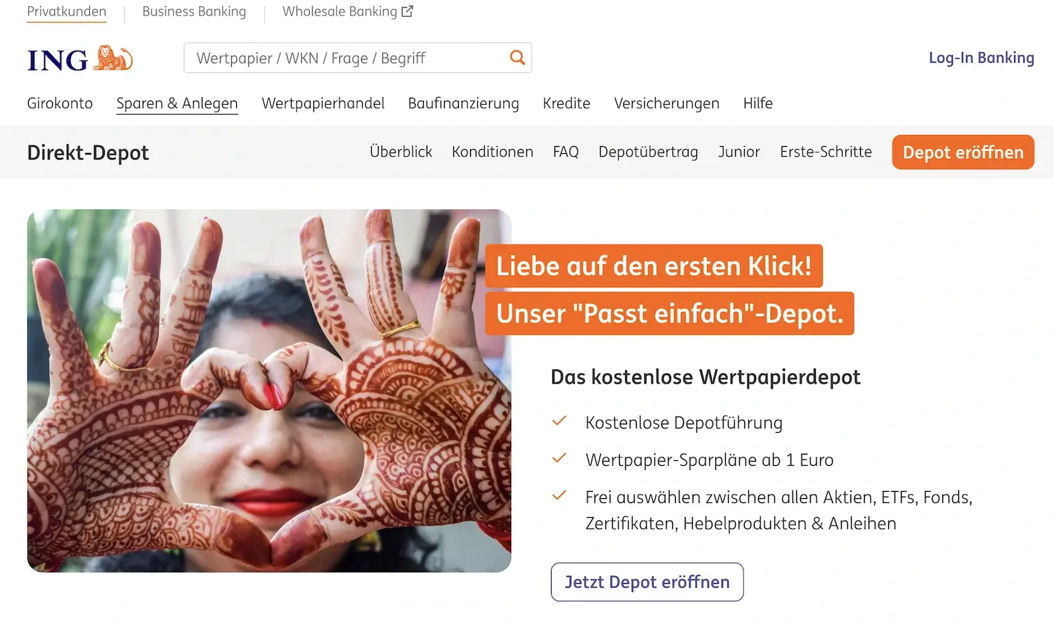 ING Direkt-Depot Startseite